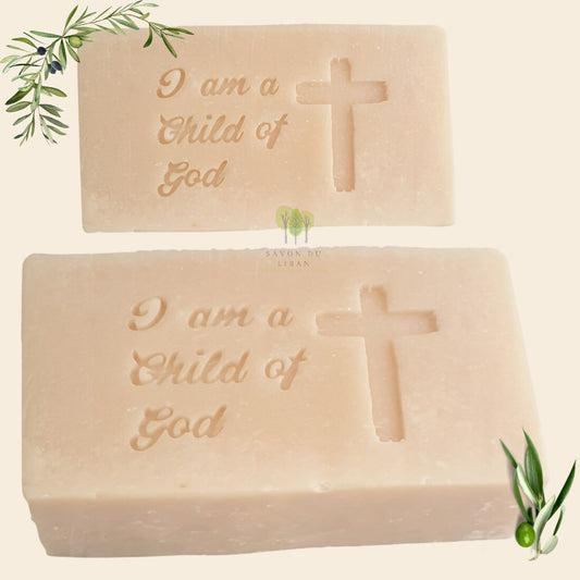 Savon du Liban Baptism Stamped Natural Soap: I Am A Child Of God