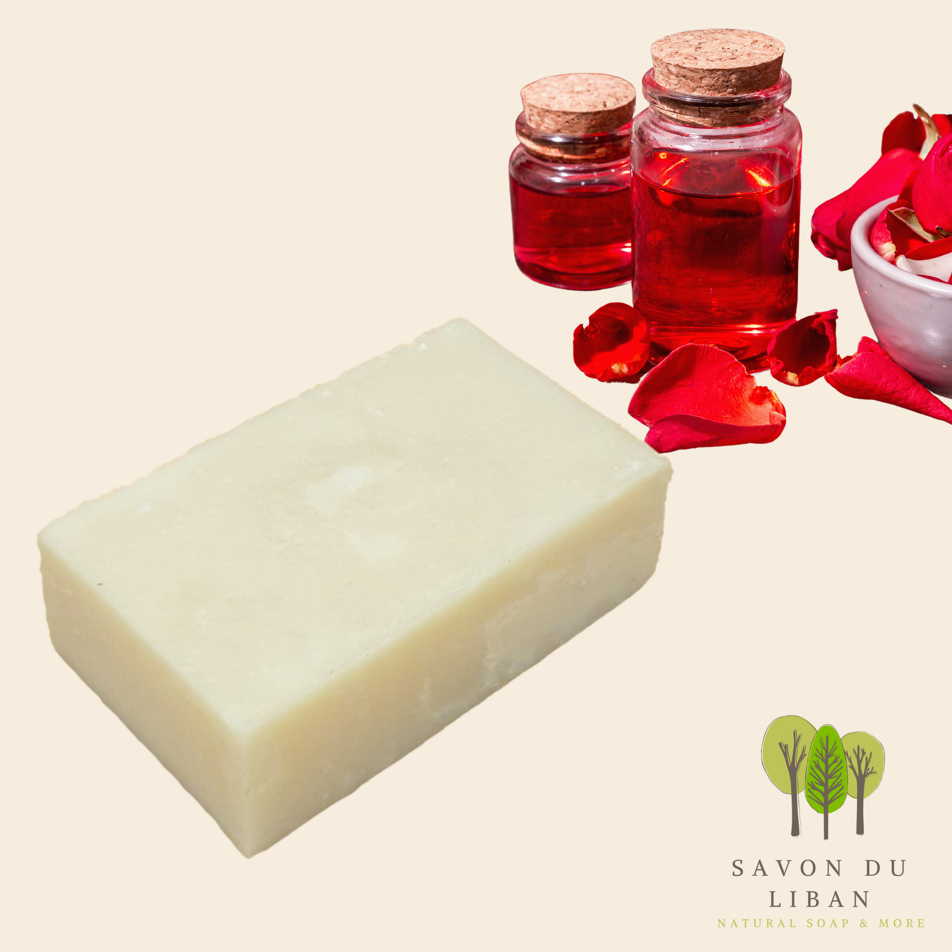 Floralux: "Rosewater" Soap Bars by Savon Du Liban, handmade and natural