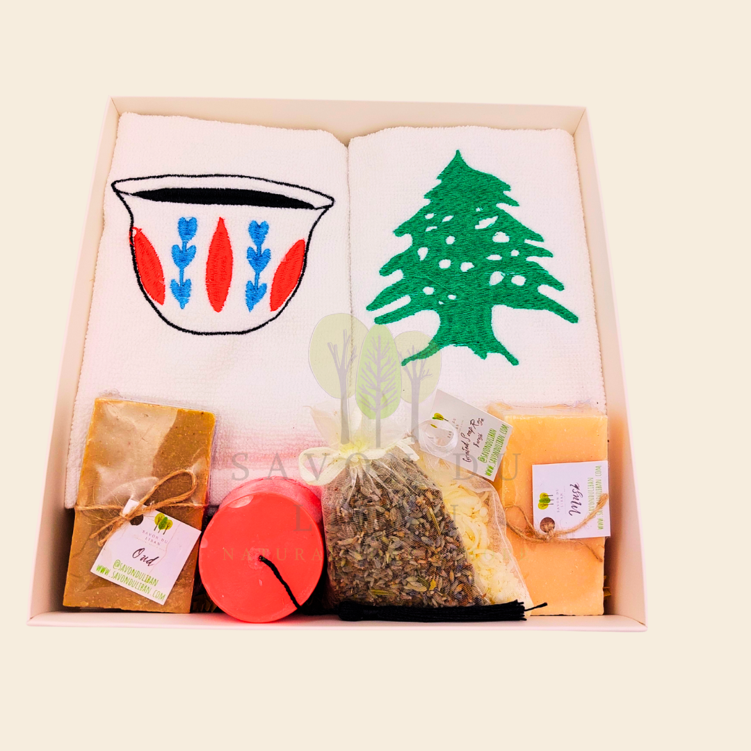 From Lebanon with Love Soaps & Towels Gift Set - Handmade in Lebanon by Savon Du Liban.