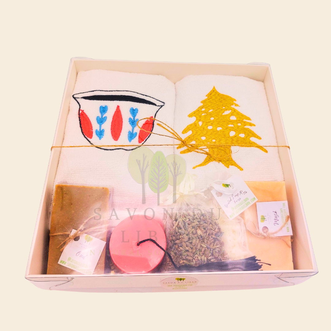 From Lebanon with Love Soaps & Towels Gift Set - Handmade in Lebanon by Savon Du Liban.