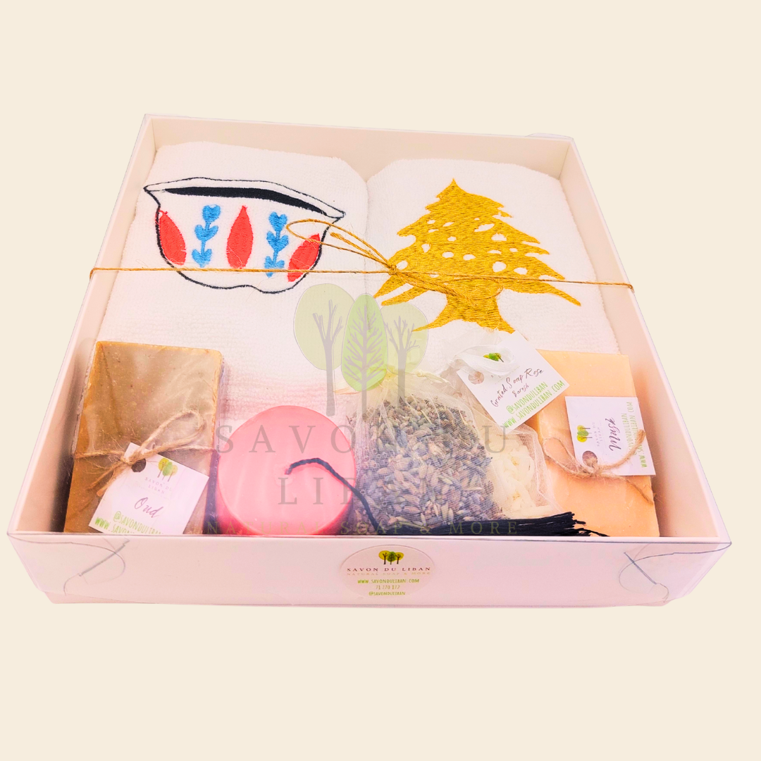 From Lebanon with Love Soaps & Towels Gift Set - Handmade in Lebanon by Savon Du Liban.