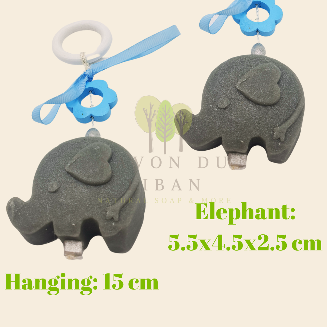 Soap on a Rope: Elephant, perfect for newborn return gifts by Savon Du Liban