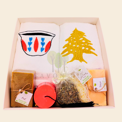 From Lebanon with Love Soaps & Towels Gift Set - Handmade in Lebanon by Savon Du Liban.