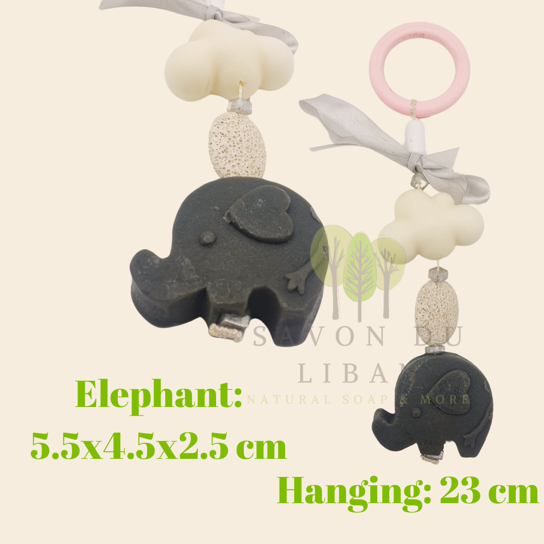 Soap on a Rope: Elephant, perfect for newborn return gifts by Savon Du Liban