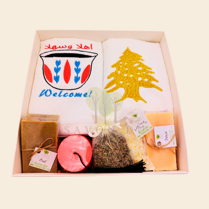 From Lebanon with Love Soaps & Towels Gift Set - Handmade in Lebanon by Savon Du Liban.