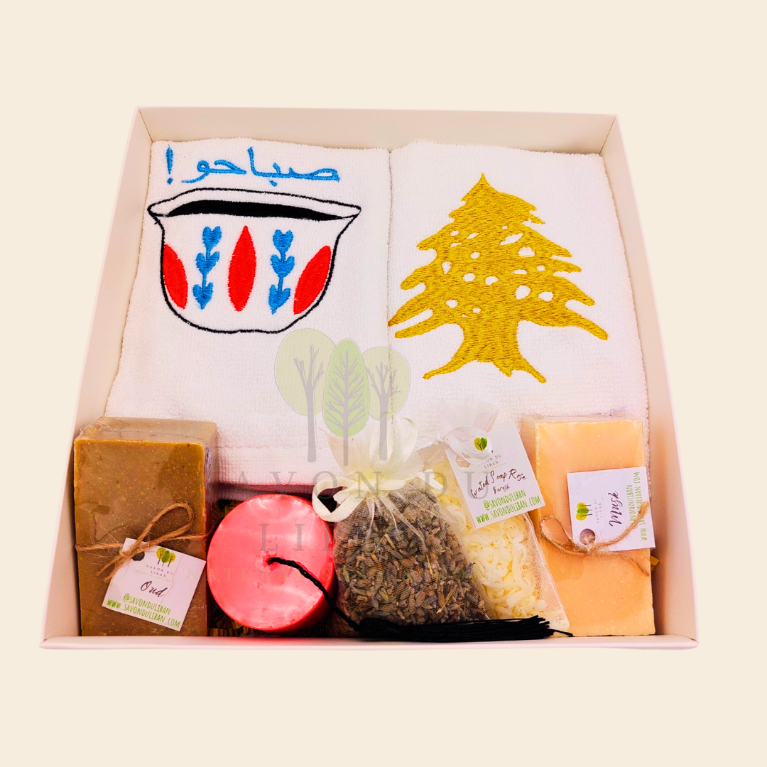 From Lebanon with Love Soaps & Towels Gift Set - Handmade in Lebanon by Savon Du Liban.