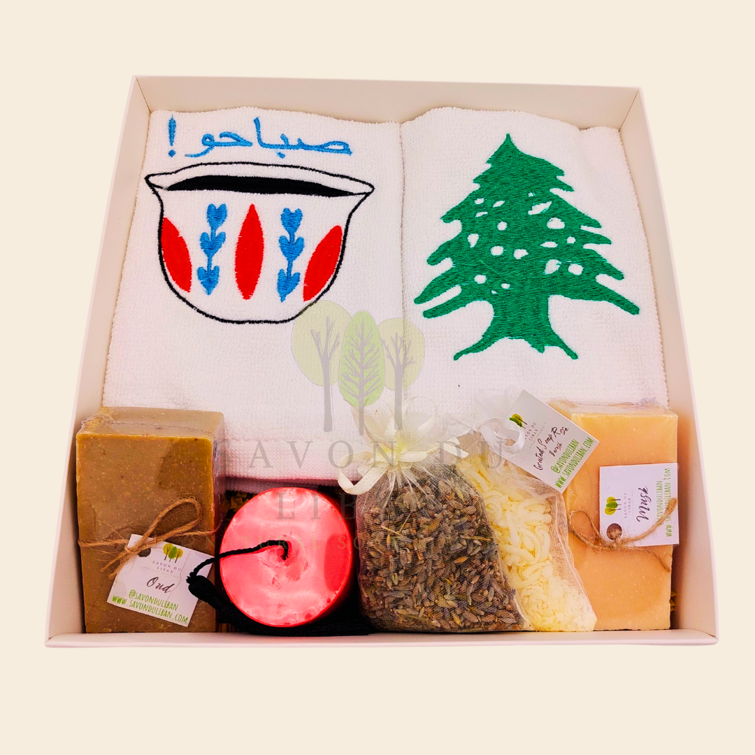 From Lebanon with Love Soaps & Towels Gift Set - Handmade in Lebanon by Savon Du Liban.