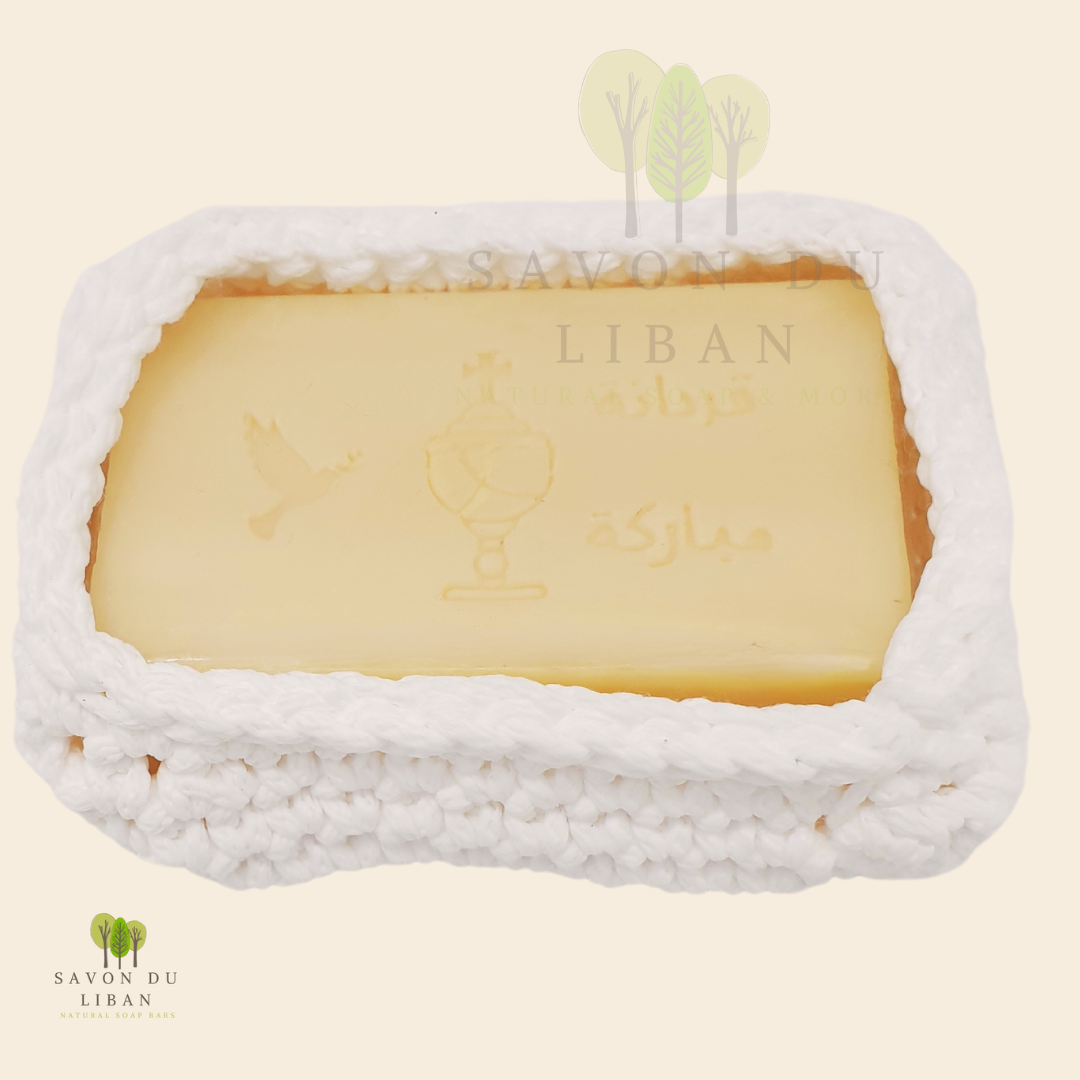 Savon du Liban Baptism & Holy Communion Stamped Soap in Crochet: قربانة مباركة