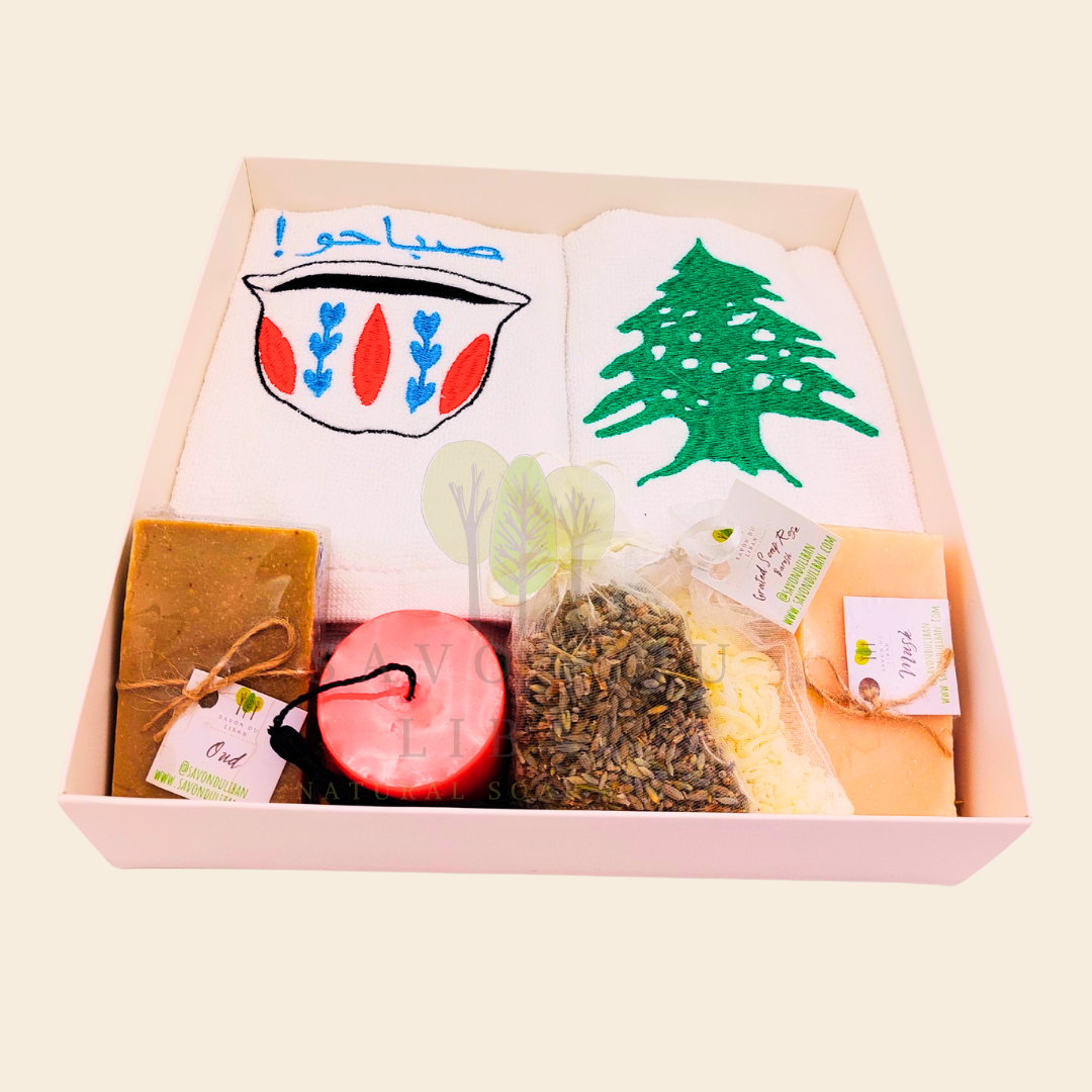 From Lebanon with Love Soaps & Towels Gift Set - Handmade in Lebanon by Savon Du Liban.