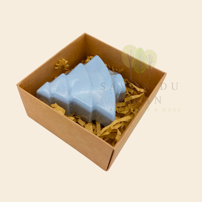 Christmas tree soap displayed inside Le Mini Box de Noël
