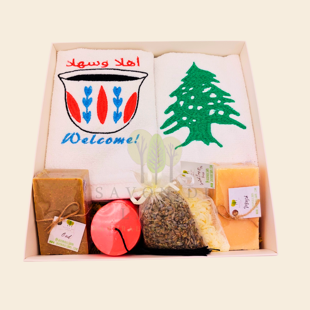 From Lebanon with Love Soaps & Towels Gift Set - Handmade in Lebanon by Savon Du Liban.