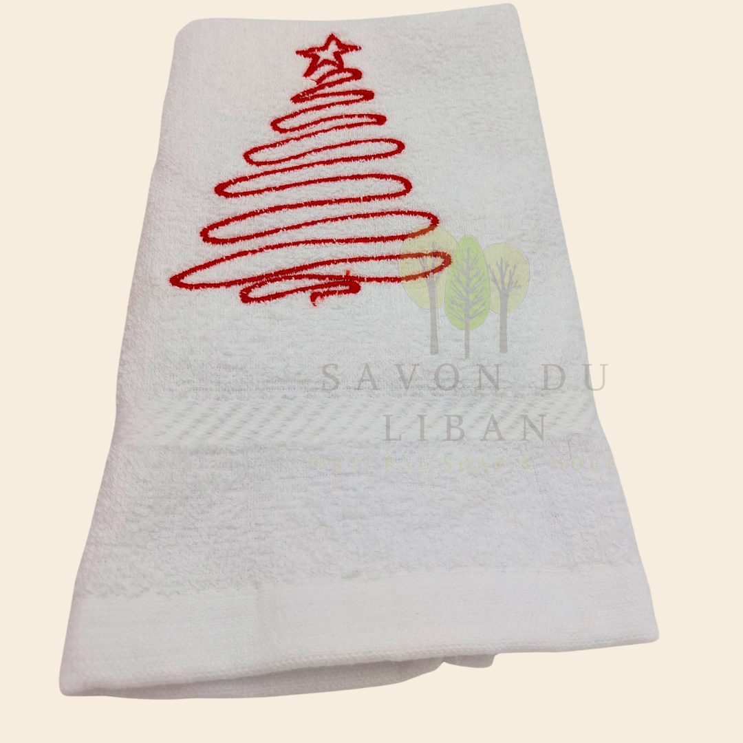 Christmas Embroidered Towels – 30×30 cm | Made in Lebanon