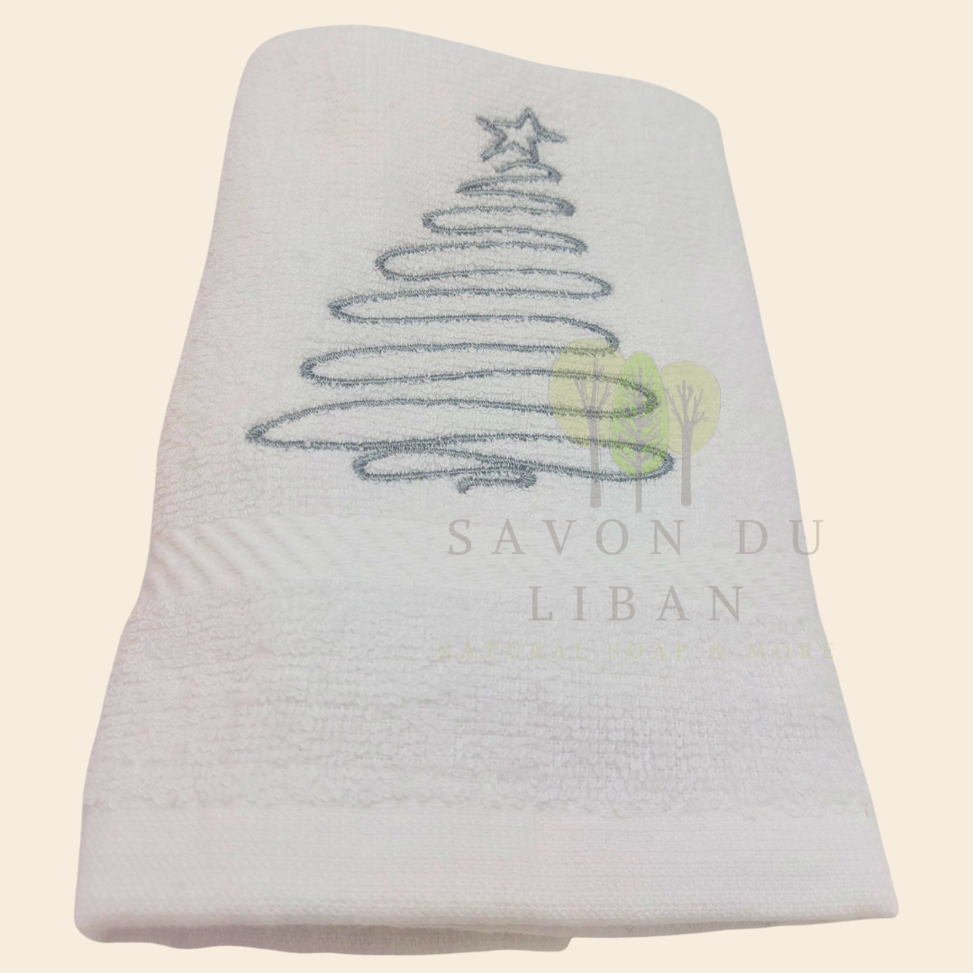 Christmas Embroidered Towels – 30×30 cm | Made in Lebanon