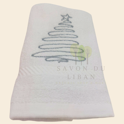 Christmas Embroidered Towels – 30×30 cm | Made in Lebanon