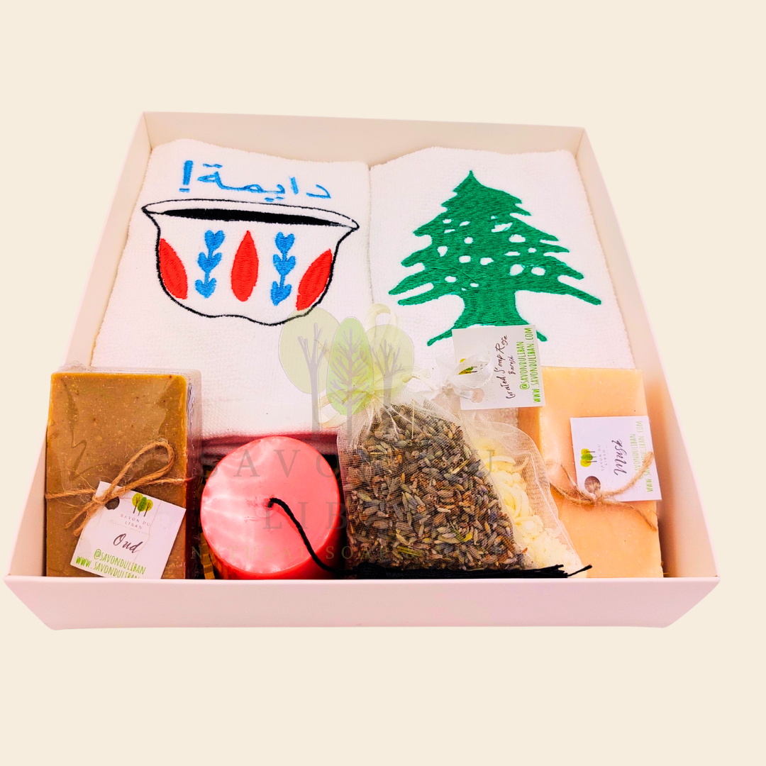 From Lebanon with Love Soaps & Towels Gift Set - Handmade in Lebanon by Savon Du Liban.