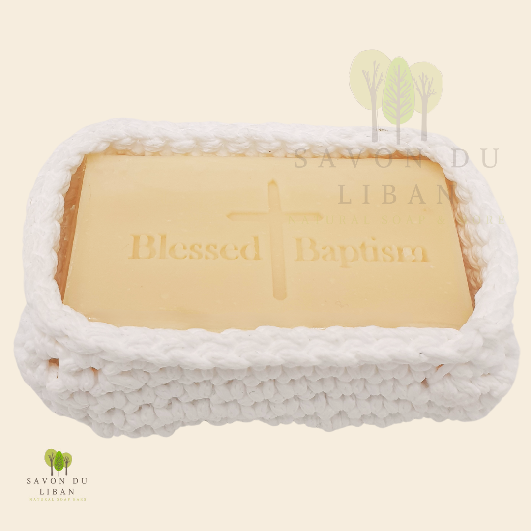 Savon du Liban Baptism & Holy Communion Stamped Soap in Crochet: Blessed Baptism