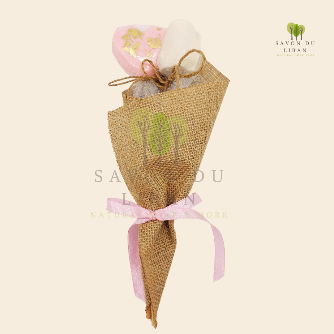 Floral Fantasy Soap Flower Bouquet with Rustic Jute Wrapping