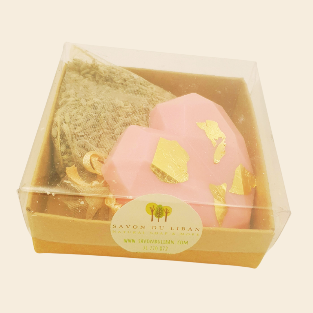 Fragrant Heart Gift Set: Comes in a 10x10x2.5 cm kraft box with transparent lid. Includes a Heart Soap and a Lavender Buds bag. Perfect for many occasions like Teacher's Day, Mother's Day,...