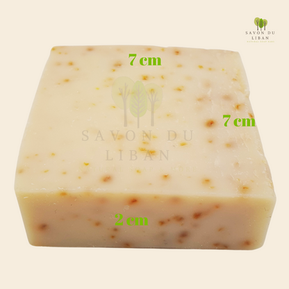 Oat Scrub Soap Bar by Savon Du Liban, handmade with natural exfoliants