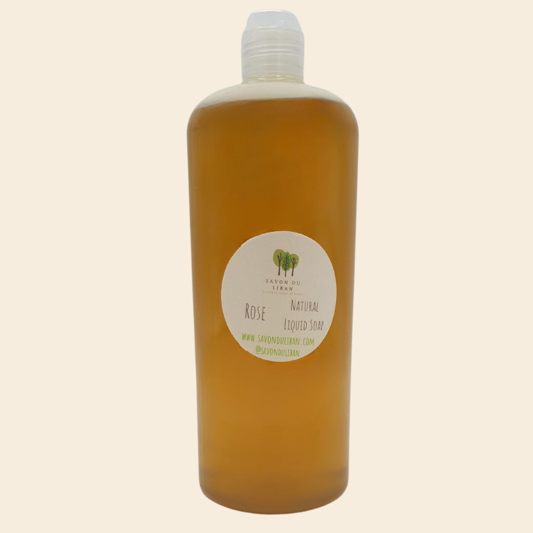 Natural Liquid Soap Bottle 1 Liter: Rose