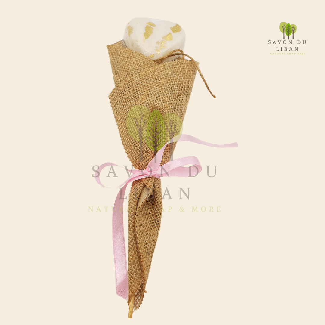 Floral Fantasy Soap Flower Bouquet with Rustic Jute Wrapping