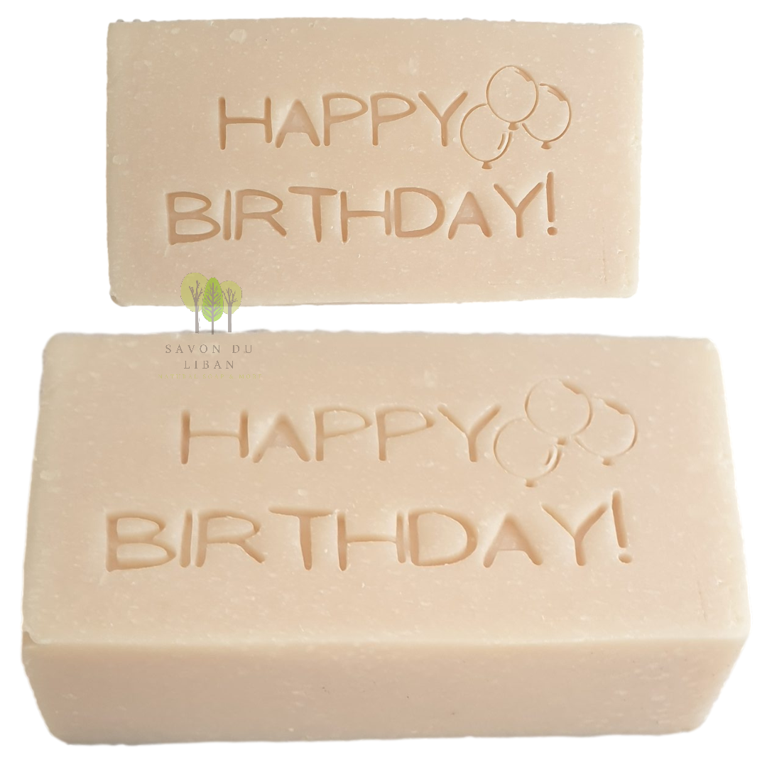 Natural Soap Bars from Lebanon - Stamped By Hand - Happy-Birthday