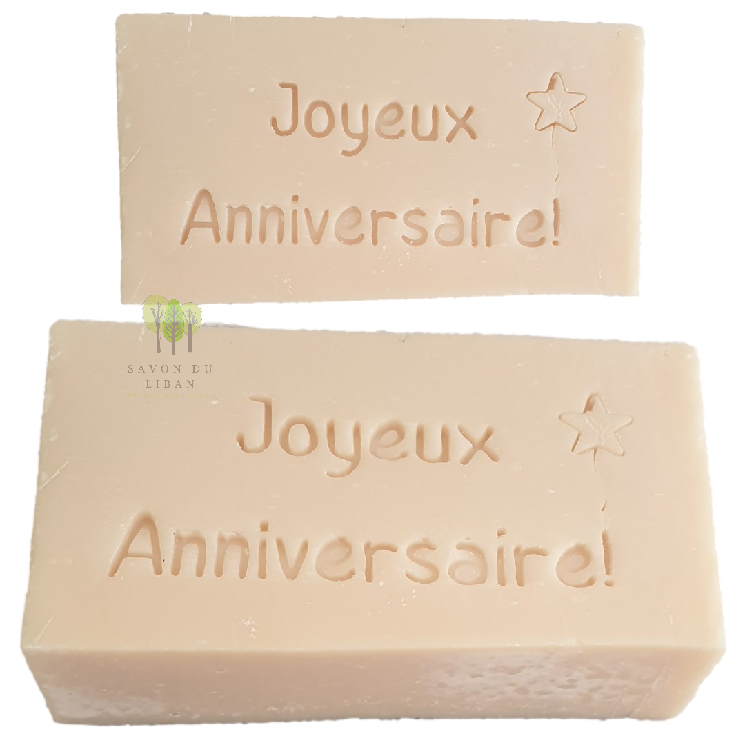 Natural Soap Bars from Lebanon - Stamped By Hand - Joyeux Anniversaire