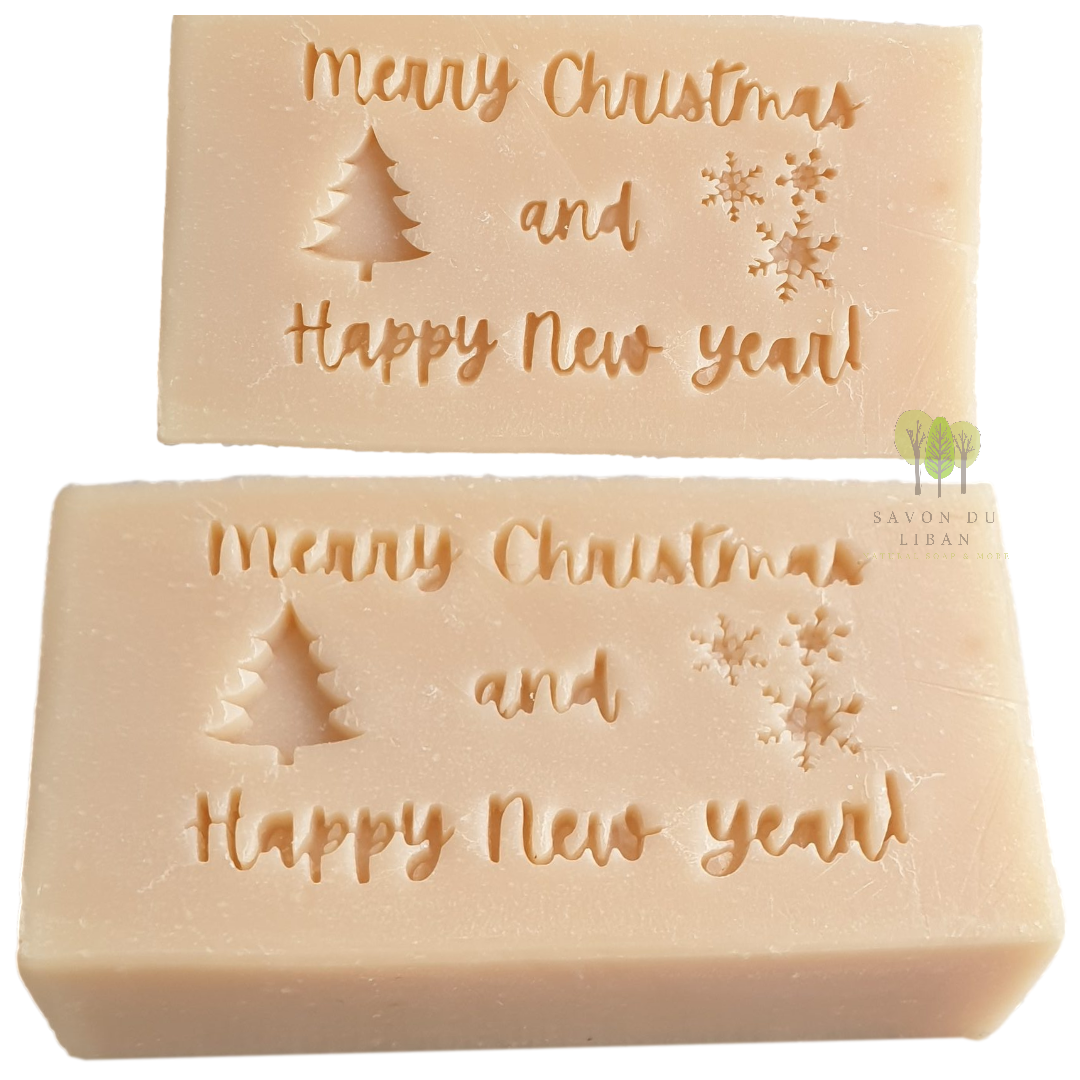 Natural Soap Bars from Lebanon - Stamped By Hand - Merry Christmas & Happy New Year